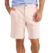 Club Room Men’s Regular-Fit 9″ 4-Way Stretch Solid Shorts Pink B4HP