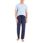 Club Room Men’s 2-Pc. Solid T-Shirt & Knot-Print Pajama Pants Set Blue S B4HP