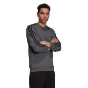 Adidas Men’s Essentials Fleece 3-Stripes Sweatshirt Dark Grey Black Medium B4HP