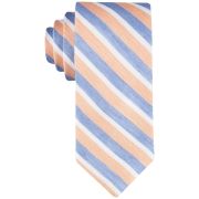 TOMMY HILFIGER Men’s Linen Beach Stripe Tie Peach One Size Necktie B4HP $69.50