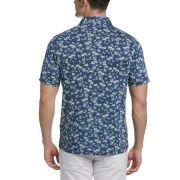 Cubavera Men’s Tropical Vacation-Print Polo Shirt Dark Denim 2XL B4HP