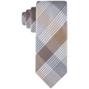 Calvin Klein Men’s Bold Block Check Tie Beige OS B4HP