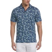 Cubavera Men’s Tropical Vacation-Print Polo Shirt Dark Denim 2XL B4HP