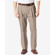 Dockers Men’s Signature Lux Cotton Classic Fit Pleated Pants Beige 34×30 B4HP