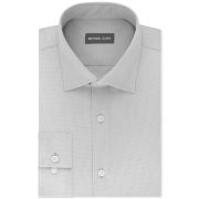 Michael Kors Mens Regular Fit Airsoft Non-Iron Performance Dress Shirt Grey B4HP