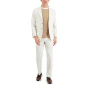 Nautica Men’s Modern-Fit Stretch Cotton Solid Suit Off White 38S W32 $395 B4HP