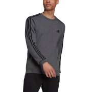 Adidas Men’s Essentials Fleece 3-Stripes Sweatshirt Dark Grey Black Medium B4HP