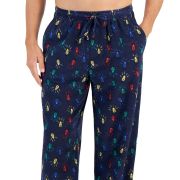 Club Room Men’s Holiday Lights Fleece Pajama Pants Blue 2XL B4HP