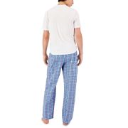 Club Room Men’s Top & Plaid Pants 2-Pc. Pajama Set Blueorng Combo S B4HP