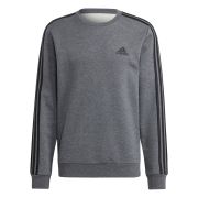 Adidas Men’s Essentials Fleece 3-Stripes Sweatshirt Dark Grey Black Medium B4HP