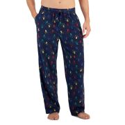 Club Room Men’s Holiday Lights Fleece Pajama Pants Blue 2XL B4HP