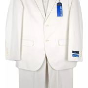 Nautica Men’s Modern-Fit Stretch Cotton Solid Suit Off White 38S W32 $395 B4HP