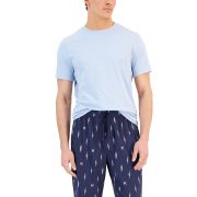 Club Room Men’s 2-Pc. Solid T-Shirt & Knot-Print Pajama Pants Set Blue S B4HP