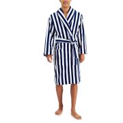 Club Room Men’s Yarn-Dyed Stripe Robe Navy White L/XL B4HP