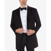 Tallia Mens Wool Blend Overcoats with Contrast Velvet Top Collar Large $495 B4HP