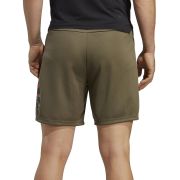 Adidas Men’s Camo-Filled Logo Moisture-Wicking Training Shorts Olive M B4HP