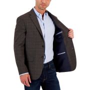 Tommy Hilfiger Men’s Modern-Fit Plaid Sport Coat Brown 40R $295 B4HP