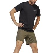 Adidas Men’s Camo-Filled Logo Moisture-Wicking Training Shorts Olive M B4HP