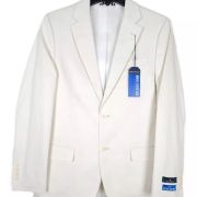 Nautica Men’s Modern-Fit Stretch Cotton Solid Suit Off White 38S W32 $395 B4HP