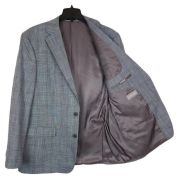 Michael Kors Men’s Modern-Fit Stretch Sport Coat Grey Plaid 36S $295 B4HP