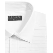 Alfani Men’s Slim Fit Horizontal Pleated Panel Formal Shirt White B4HP