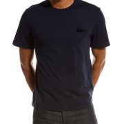 Lacoste Men’s Relaxed-Fit Velour Crocodile Logo Graphic T-Shirt Navy L B4HP