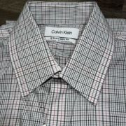 Calvin Klein Men’s Extra Slim Fit Stretch Untucked Dress Shirt Rose Multi B4HP