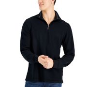 Club Room Men’s Solid Classic-Fit French Rib Quarter-Zip Sweater Black M B4HP