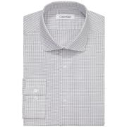 Calvin Klein Men’s Steel Plus Slim Fit Wrinkle Free Dress Shirt Grey 17.5 36-37