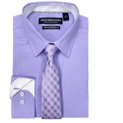 Nick Graham Men’s Modern-Fit Dress Shirt & Tonal Plaid Tie Set B4HP