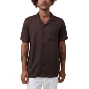 Cotton On Men’s Riviera Short Sleeve Shirt Brown B4HP