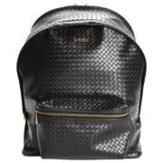 GUESS Men’s Compact Embossed Snakeskin Faux-Leather Backpack Black B4HP