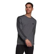 Adidas Men’s Essentials Fleece 3-Stripes Sweatshirt Dark Grey Black Medium B4HP