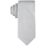 Calvin Klein Men’s Textured Micro-Dot Neat Tie Silver OS B4HP