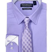 Nick Graham Men’s Modern-Fit Dress Shirt & Tonal Plaid Tie Set B4HP