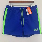 NWT Men’s SuperDry Beach Volley Swim Shorts 4″ inseam Racer Cobalt XXL B4HP