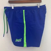 NWT Men’s SuperDry Beach Volley Swim Shorts 4″ inseam Racer Cobalt XXL B4HP