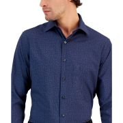 Alfani Men’s Slim Fit 4-Way Stretch Slub-Texture Dress Shirt B4HP