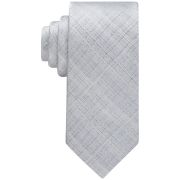 Calvin Klein Men’s Textured Pattern Tie Silver OS B4HP