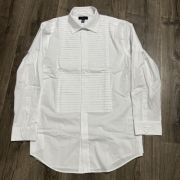 Alfani Men’s Slim Fit Horizontal Pleated Panel Formal Shirt 16-16.5 32/33 NO TAG