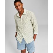 And Now This Men’s Mini Check Long-Sleeve Button-Up Shirt M B4HP