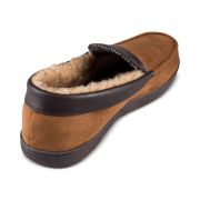 Haggar Men’s Microsuede Fleece-Lined Venetian Slippers Tan 11-12 XL B4HP