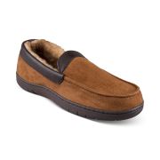 Haggar Men’s Microsuede Fleece-Lined Venetian Slippers Tan 11-12 XL B4HP