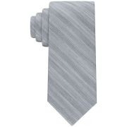 Calvin Klein Men’s Brushed Heather Stripe Tie Silver OS B4HP