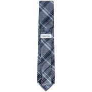 Calvin Klein Men’s Contrast Stripe Plaid Tie Navy OS B4HP