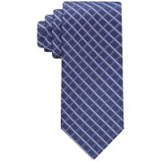 Calvin Klein Men’s Windowpane Grid Tie Navy Purple OS B4HP