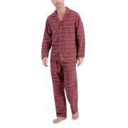 Club Room Men’s Heathered Solid Flannel Pajama Set Red Green Navy M B4HP