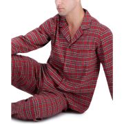 Club Room Men’s Heathered Solid Flannel Pajama Set Red Green Navy M B4HP