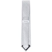 Calvin Klein Men’s Textured Pattern Tie Silver OS B4HP