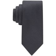 Calvin Klein Men’s Striped Solid Tie Black OS B4HP